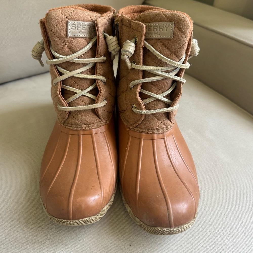 Sperry Women’s Chestnut Brown Waterproof Duck Boots